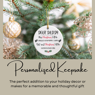 Dear Daddy -  Baby in Tummy  | Christmas Ornament