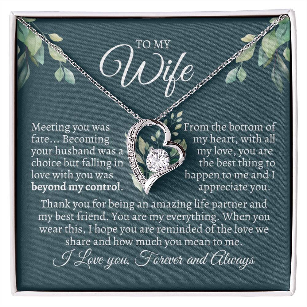 To My Wife - Meeting you was fate - Sentimental Necklace Message Gift ...