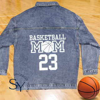 Custom Number Basketball Mom Denim Jacket