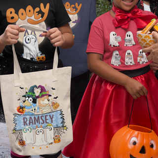 Custom Booey Halloween Canvas Tote Bag