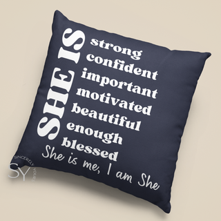 She Is Me, I Am She - Affirmation Throw Pillow