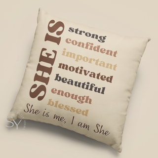 She Is Me, I Am She - Affirmation Throw Pillow
