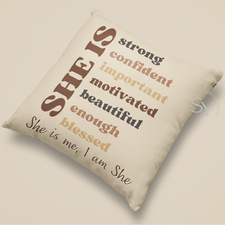 She Is Me, I Am She - Affirmation Throw Pillow
