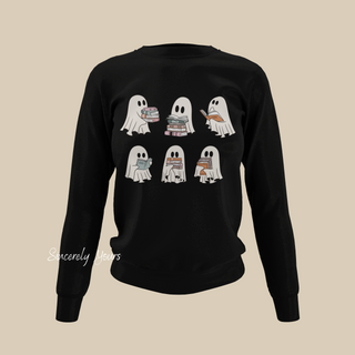 Ghosts Reading Halloween Sweatshirt