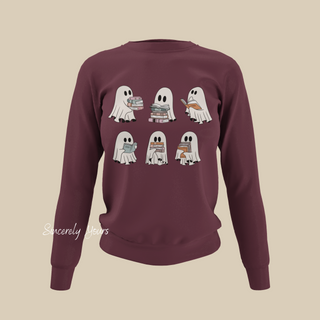 Ghosts Reading Halloween Sweatshirt