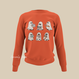 Ghosts Reading Halloween Sweatshirt