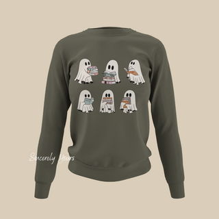 Ghosts Reading Halloween Sweatshirt