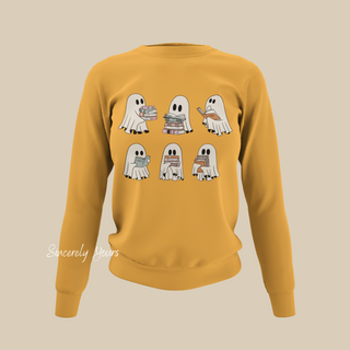 Ghosts Reading Halloween Sweatshirt