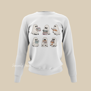 Ghosts Reading Halloween Sweatshirt