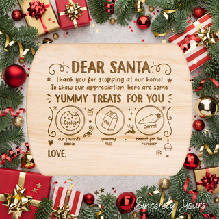 Dear Santa Yummy Treats for You Personalized Tray | Christmas Eve Treats for Santa
