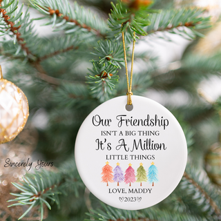 Our Friendship is a Million Things, Friendship Gift, Keepsake for Friend Ornament