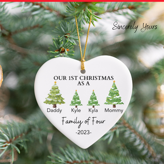 Family of Four Personalized Christmas Ornament