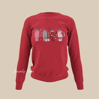 Valentine's Day Tumbler Sweatshirt and Tee