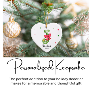 Custom Letter Name Heart Ornament - Personalized