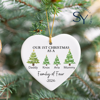 Family of Four Personalized Christmas Ornament