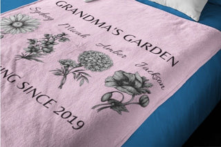 Custom Birth Month Garden Fleece Blanket