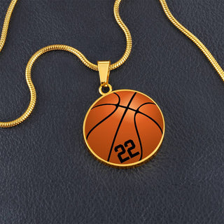 Custom Basketball Player Number Pendant & Necklace