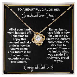 Graduation Gift Necklace For Her | Take Pride in How Far You've Come - Love Knot