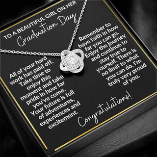 Graduation Gift Necklace For Her | Take Pride in How Far You've Come - Love Knot