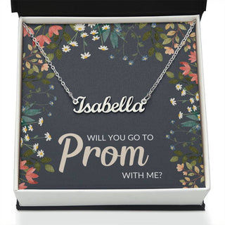 Will You Go To Prom With Me? | Personalized Name Necklace