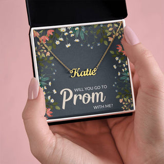 Will You Go To Prom With Me? | Personalized Name Necklace