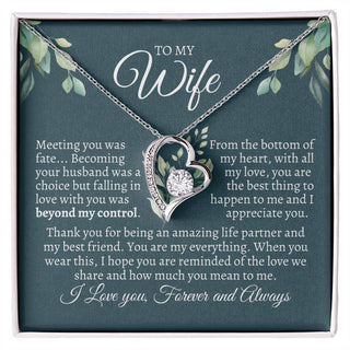 To My Wife - Meeting you was fate - Sentimental Necklace Message Gift