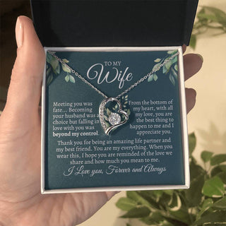 To My Wife - Meeting you was fate - Sentimental Necklace Message Gift