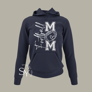 Football Mom Heart Hoodies