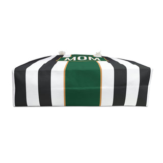 Black & White Stripe Weekender Tote Bag (Customization Available)