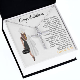 To Our Daughter | Graduation Gift | From Mom & Dad - Cross Necklace