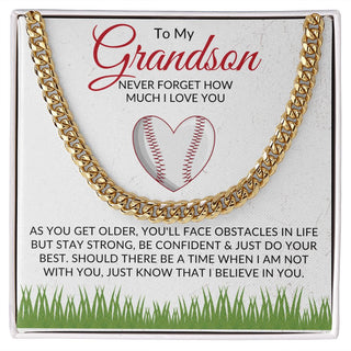 To My Grandson | I Believe in You | Chain Link Necklace