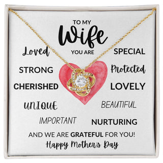 To My Wife | Mother's Day Gift - Love Knot Necklace