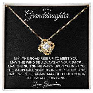 To My Granddaughter from Grandma | Irish Blessing - Love Knot Necklace