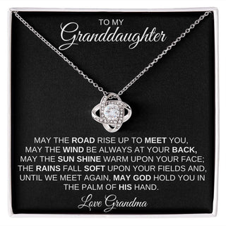 To My Granddaughter from Grandma | Irish Blessing - Love Knot Necklace