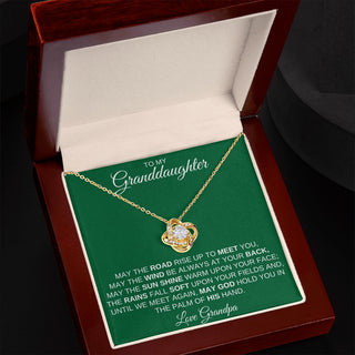 To My Granddaughter from Grandpa | Irish Blessing - Love Knot Necklace