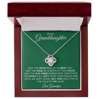 To My Granddaughter from Grandpa | Irish Blessing - Love Knot Necklace