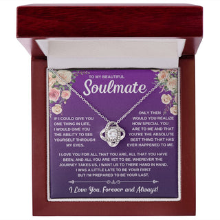 To My Soulmate, Gift For Her Love Knot Necklace