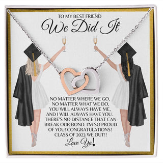 To My Best Friend | Graduation - Interlocking Hearts Necklace