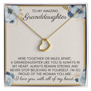 To My Amazing Granddaughter | Never Stop Believing in Yourself - Delicate Heart Necklace