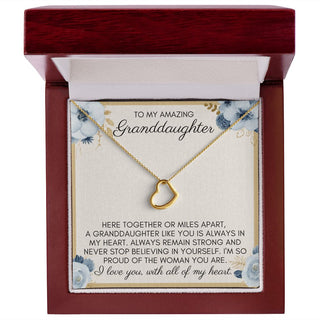 To My Amazing Granddaughter | Never Stop Believing in Yourself - Delicate Heart Necklace