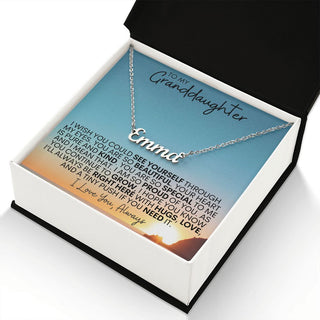 To My Granddaughter - I'm So Proud - Custom Name Necklace