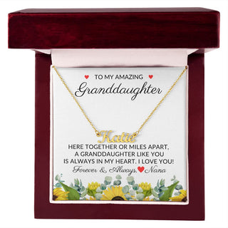 To Granddaughter From Nana | Always in My Heart - Personalized Name Necklace