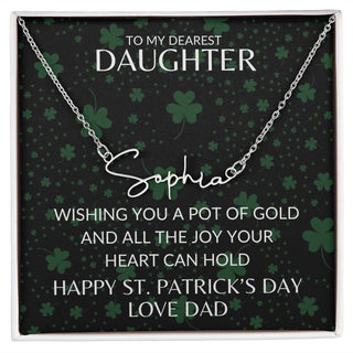 To My Daughter | St. Patrick's Day - Custom Name Necklace