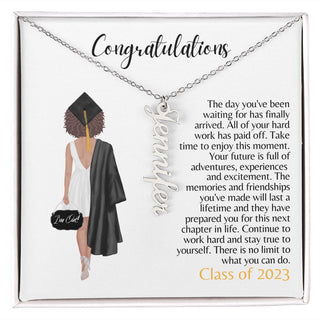 Graduation | Class of 2023 Personalized Vertical Name Necklace