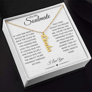 To My Soulmate | Custom Vertical Name Necklace