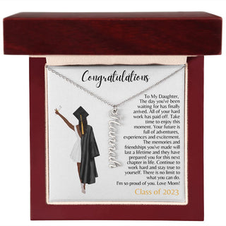 To My Daughter | From Mom | Graduation Gift - Personalized Name Necklace
